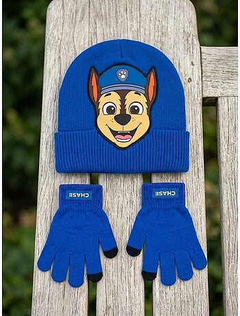 Gorro y guantes infantiles de acrílico pat' patrouille nickelodeon