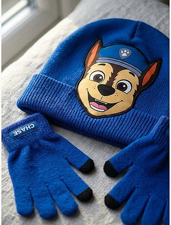Gorro y guantes infantiles de acrílico pat' patrouille nickelodeon