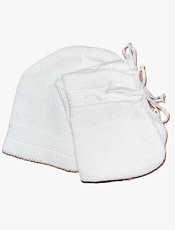 Gorro y patucos de punto para bebé de Les Chatounets