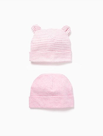 Gorros de Algodón Rosa y Rayas
