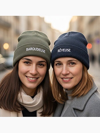 Gorros mujer lurex pailletado mensaje bordado ozabi - pack de 2