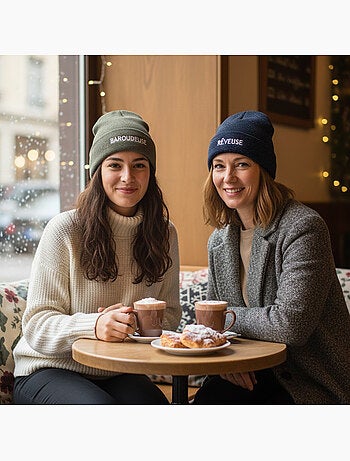 Gorros mujer lurex pailletado mensaje bordado ozabi - pack de 2