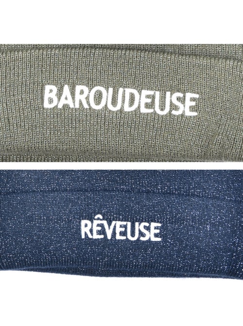 Gorros mujer lurex pailletado mensaje bordado ozabi - pack de 2 - Kiabi