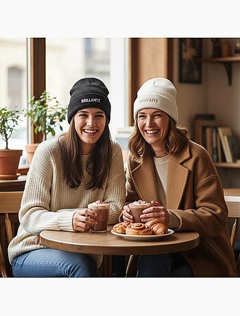 Gorros mujer lurex pailletado mensaje bordado ozabi - pack de 2