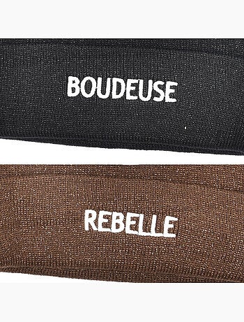 Gorros mujer lurex pailletado mensaje bordado ozabi - pack de 2