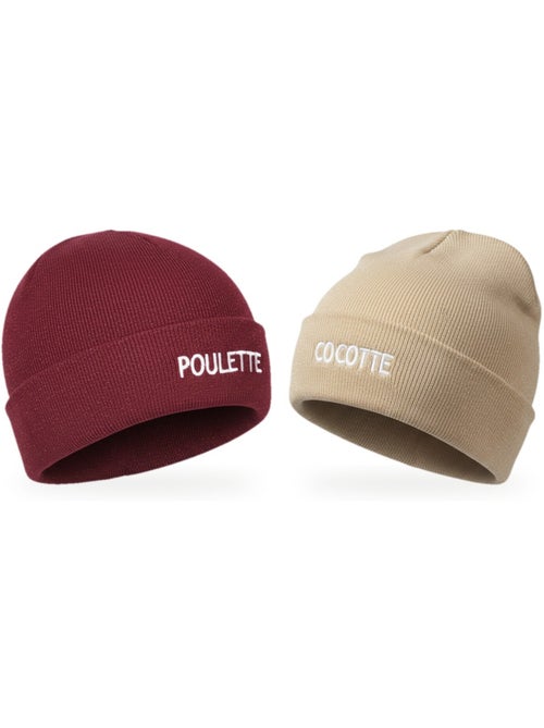 Gorros mujer lurex pailletado mensaje bordado ozabi - pack de 2 - Kiabi Gorros mujer lurex pailletado mensaje bordado ozabi - pack de 2 - Kiabi