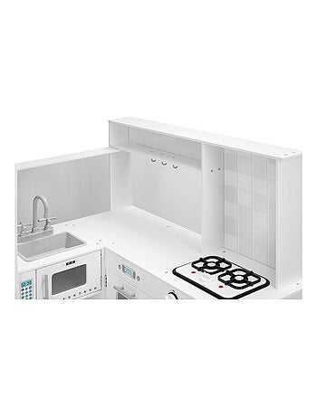 Gran cocina de esquina madera con lavadora Mamabrum