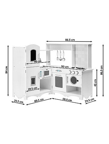 Gran cocina de esquina madera con lavadora Mamabrum