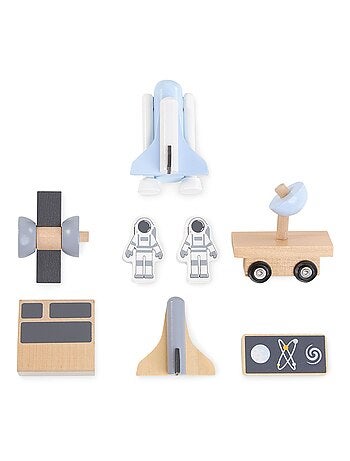 Gran cohete espacial madera con garaje y accesorios Mamabrum