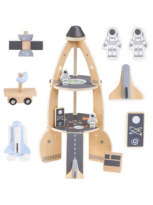 Gran cohete espacial madera con garaje y accesorios Mamabrum - Kiabi