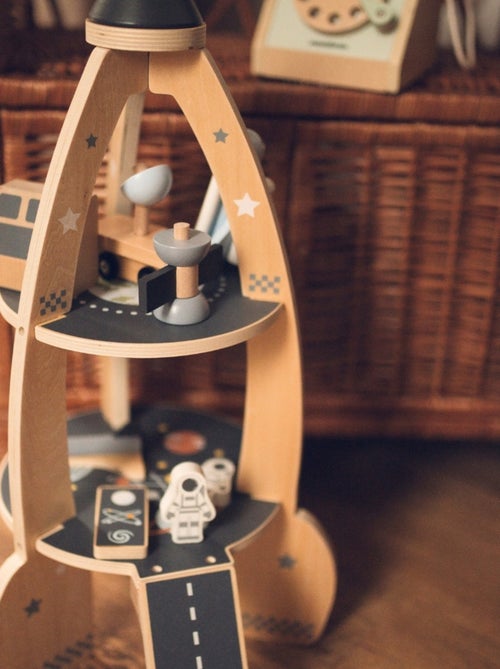 Gran cohete espacial madera con garaje y accesorios Mamabrum - Kiabi