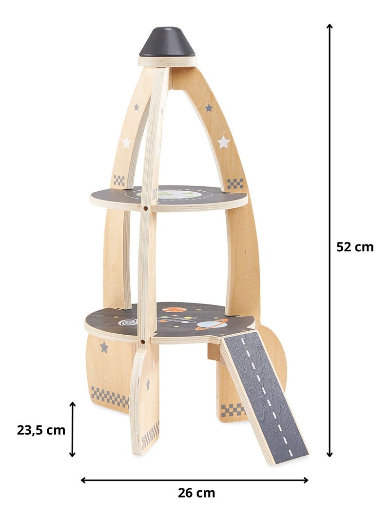 Gran cohete espacial madera con garaje y accesorios Mamabrum N/D - Kiabi