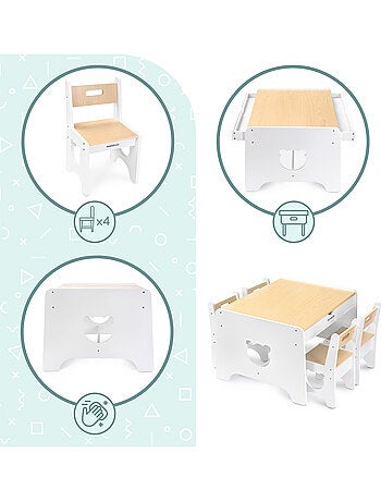Gran conjunto de mesa y sillas mamabrum para niños desde 3 años