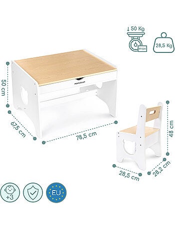Gran conjunto de mesa y sillas mamabrum para niños desde 3 años