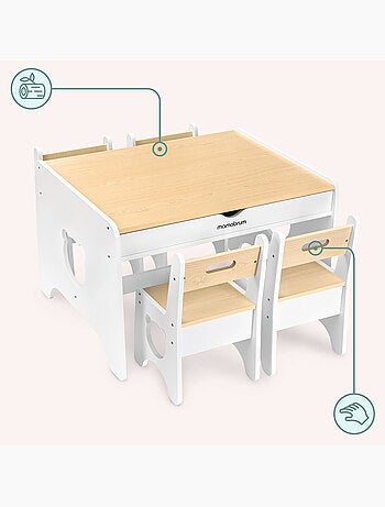 Gran conjunto de mesa y sillas mamabrum para niños desde 3 años