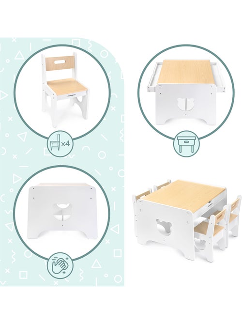 Gran conjunto de mesa y sillas mamabrum para niños desde 3 años - Kiabi Gran conjunto de mesa y sillas mamabrum para niños desde 3 años - Kiabi