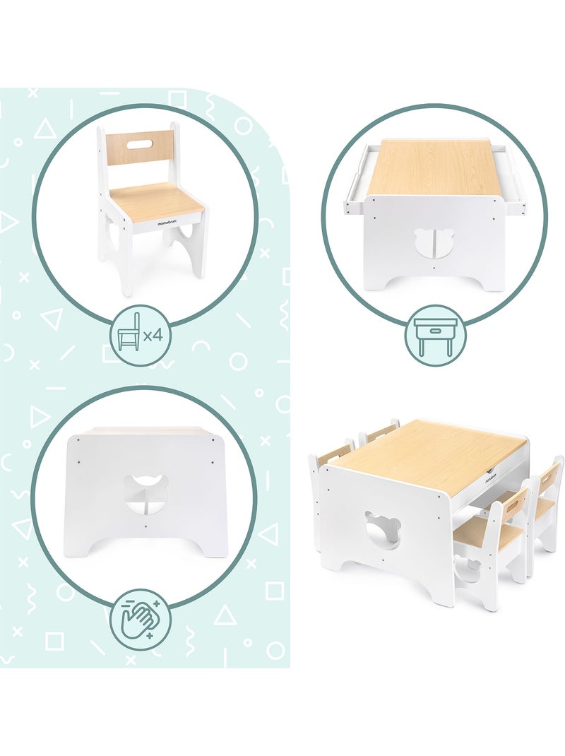 Gran conjunto de mesa y sillas mamabrum para niños desde 3 años Blanco - Kiabi