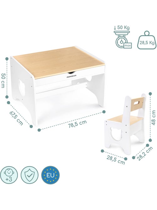 Gran conjunto de mesa y sillas mamabrum para niños desde 3 años - Kiabi Gran conjunto de mesa y sillas mamabrum para niños desde 3 años - Kiabi