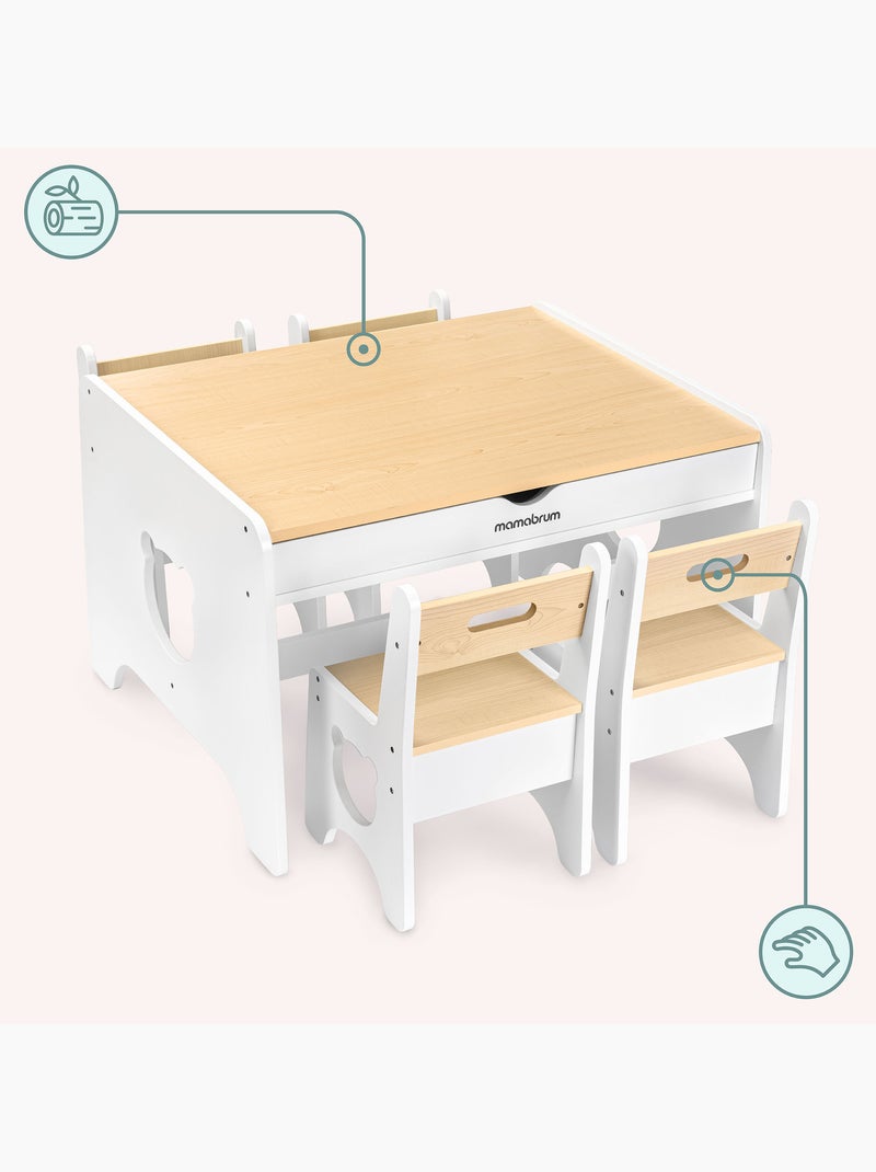 Gran conjunto de mesa y sillas mamabrum para niños desde 3 años Blanco - Kiabi