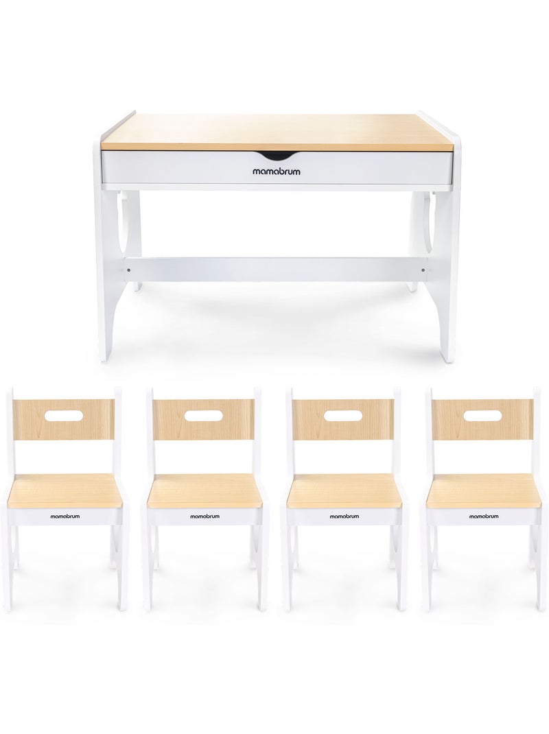 Gran conjunto de mesa y sillas mamabrum para niños desde 3 años Blanco - Kiabi