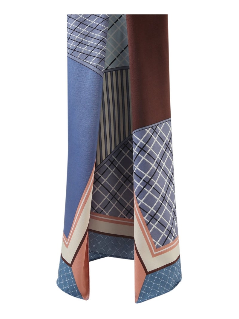 Gran Pañuelo de Seda Eleganthorse Zoé Azul - Kiabi