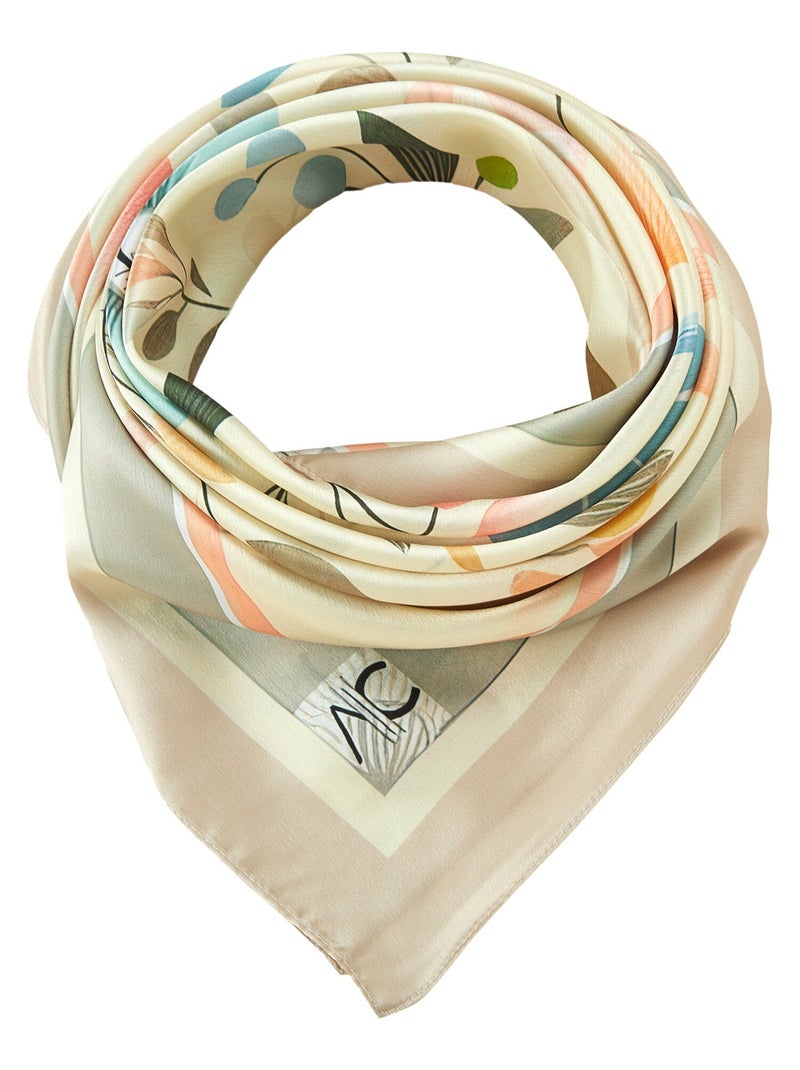 Gran Pañuelo de seda Nature Zoé Beige - Kiabi