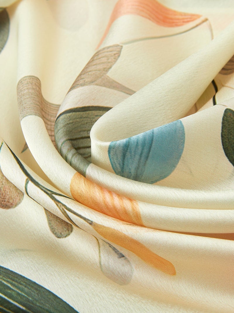 Gran Pañuelo de seda Nature Zoé Beige - Kiabi