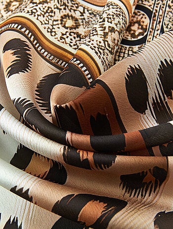 Gran Pañuelo de seda original Leopardo Zoé