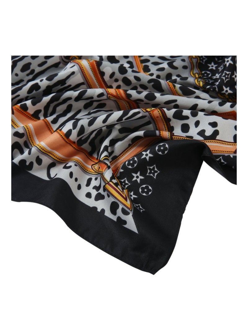 Gran Pañuelo de seda Pantcase Zoé Negro - Kiabi