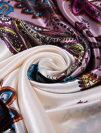 Gran Pañuelo de Seda Purple white Zoé