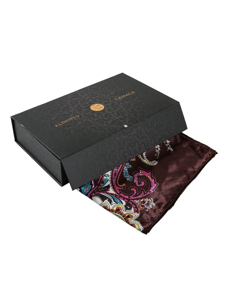 Gran Pañuelo de Seda Purple white Zoé Marrón chocolate - Kiabi