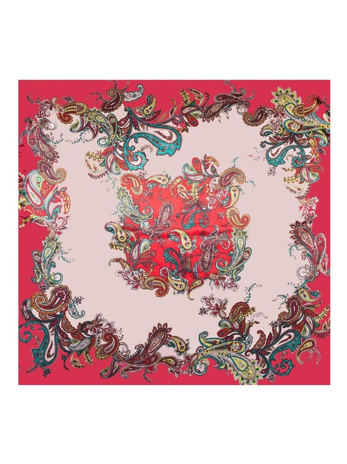Gran Pañuelo de seda rojo Zoé - Kiabi Gran Pañuelo de seda rojo Zoé - Kiabi