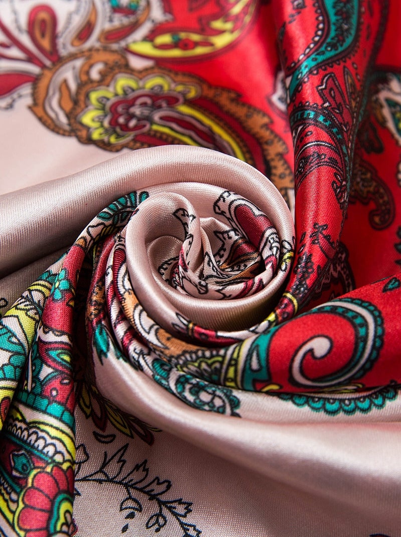 Gran Pañuelo de seda rojo Zoé Rosa - Kiabi