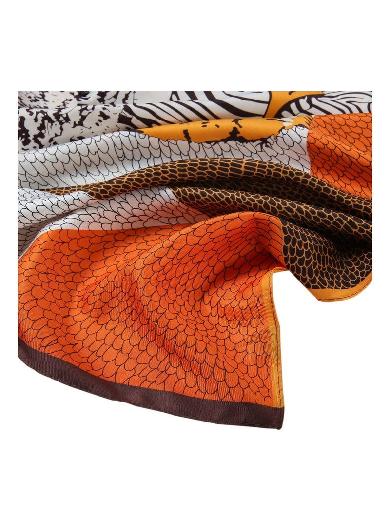 Gran Pañuelo de Seda Snake Zoé Naranja - Kiabi