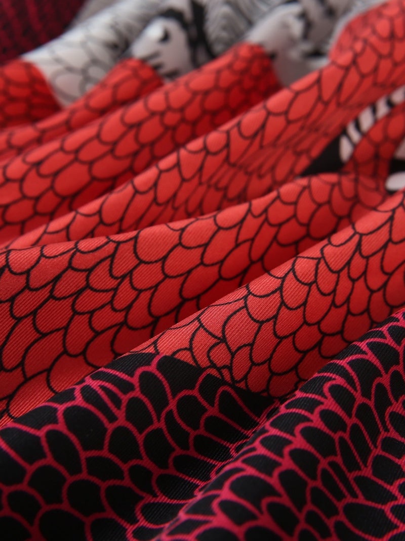 Gran Pañuelo de Seda Snake Zoé Rojo - Kiabi