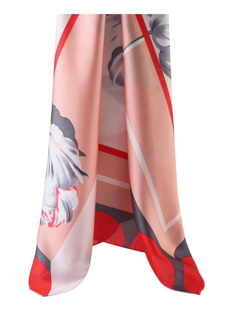 Gran Pañuelo de Seda Springflower Zoé Rojo - Kiabi