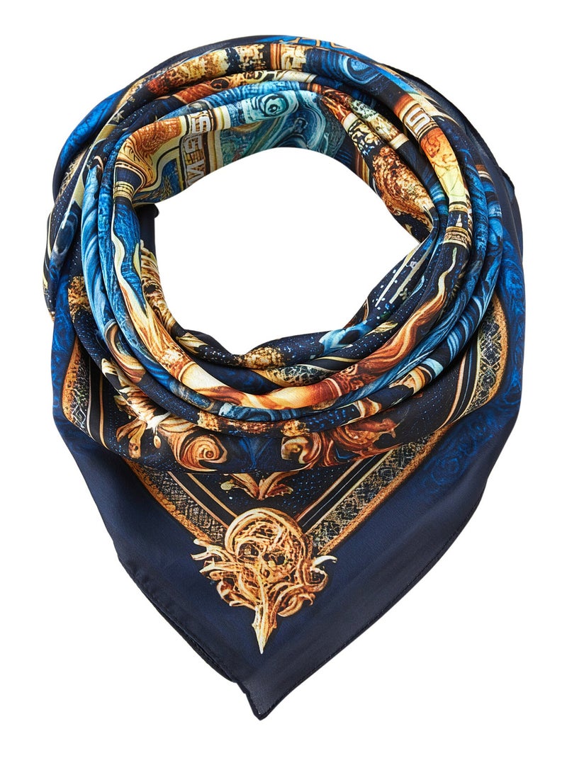 Gran Pañuelo de seda Sunkissing Zoé Azul - Kiabi