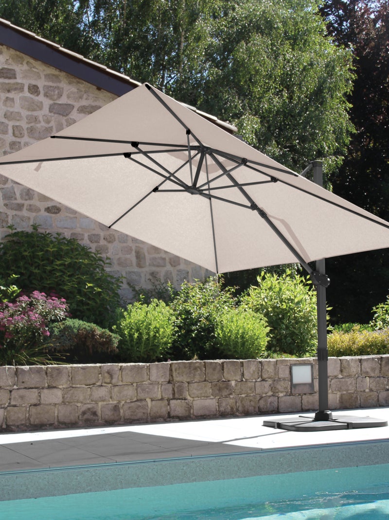 Gran sombrilla rectangular con rotación de 360° Blanco - Kiabi