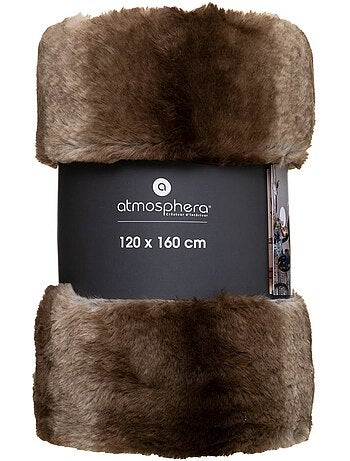 Grizzli beige faux fur throw 120x160cm