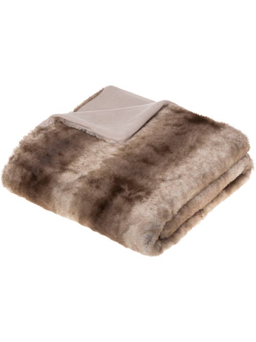 Grizzli beige faux fur throw 120x160cm - Kiabi Grizzli beige faux fur throw 120x160cm - Kiabi