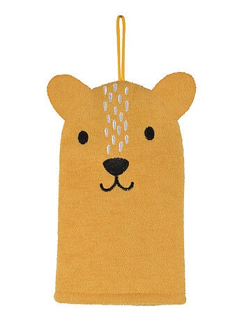 Guante de baño marioneta leopardo