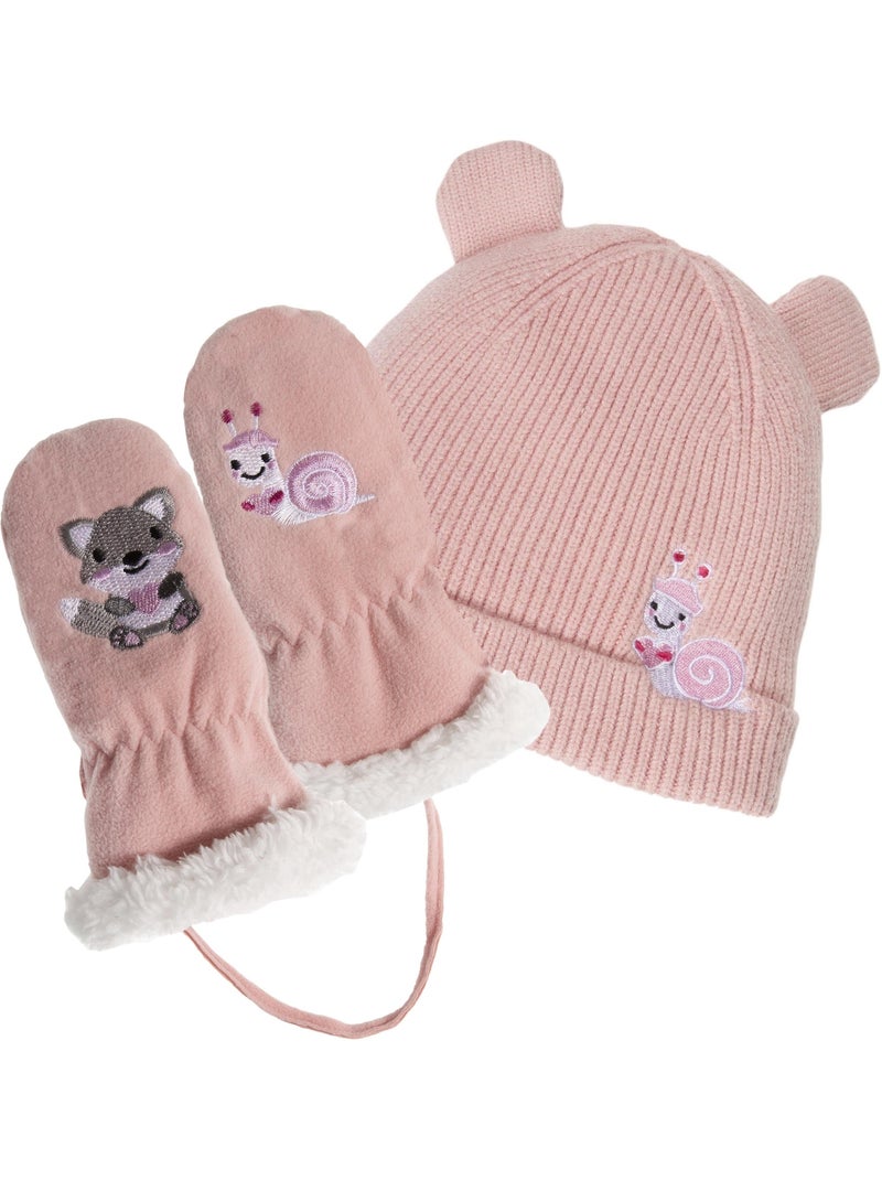 Guantes 2/4 años polar, forro de imitación de piel, cierre de cordón bebé mixto Isotoner Rosa - Kiabi