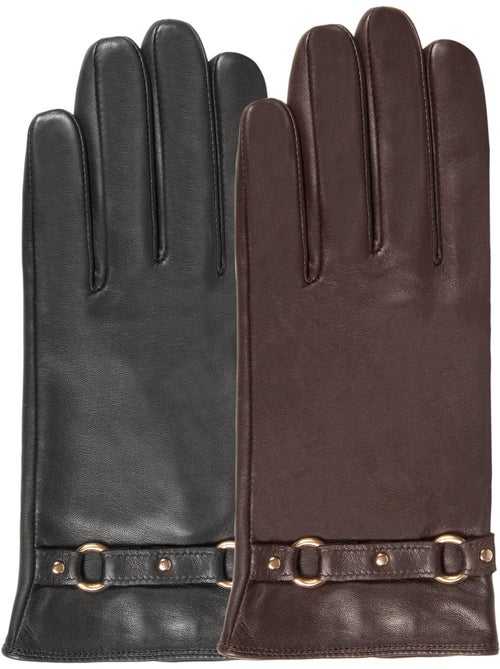 Guantes almohadillas táctiles de piel de cordero plena flor - forrado mujer isotoner - Kiabi Guantes almohadillas táctiles de piel de cordero plena flor - forrado mujer isotoner - Kiabi
