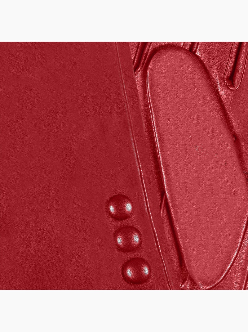 Guantes almohadillas táctiles de piel de cordero plena flor - forrado mujer isotoner Rojo tomate - Kiabi