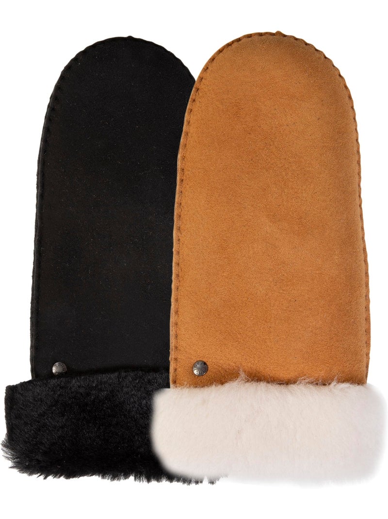 Guantes cálido y suave, de cuero de oveja con interior de imitación de mujer isotoner Marrón caramelo - Kiabi