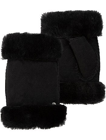 Guantes cálido y suave, de cuero de oveja con interior de imitación de mujer isotoner