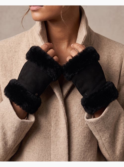 Guantes cálido y suave, de cuero de oveja con interior de imitación de mujer - Kiabi