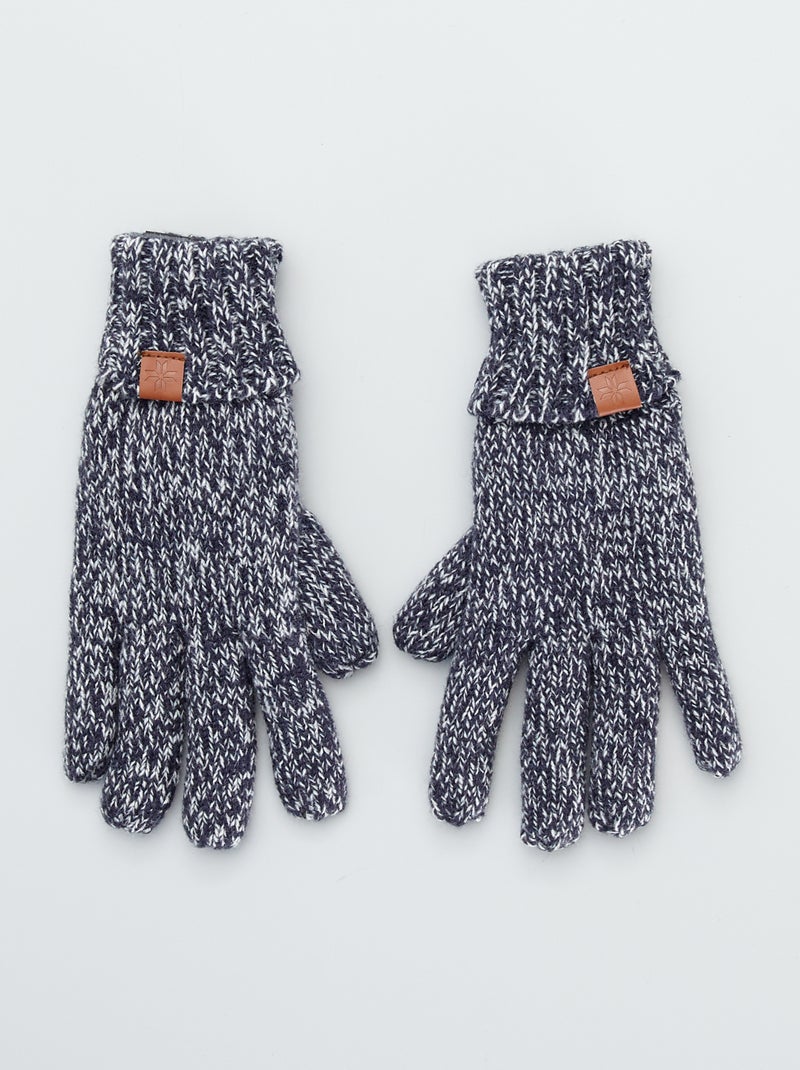 Guantes con efecto jaspeado azul navy - Kiabi