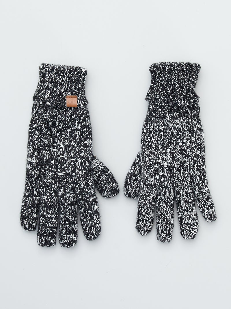 Guantes con efecto jaspeado negro - Kiabi