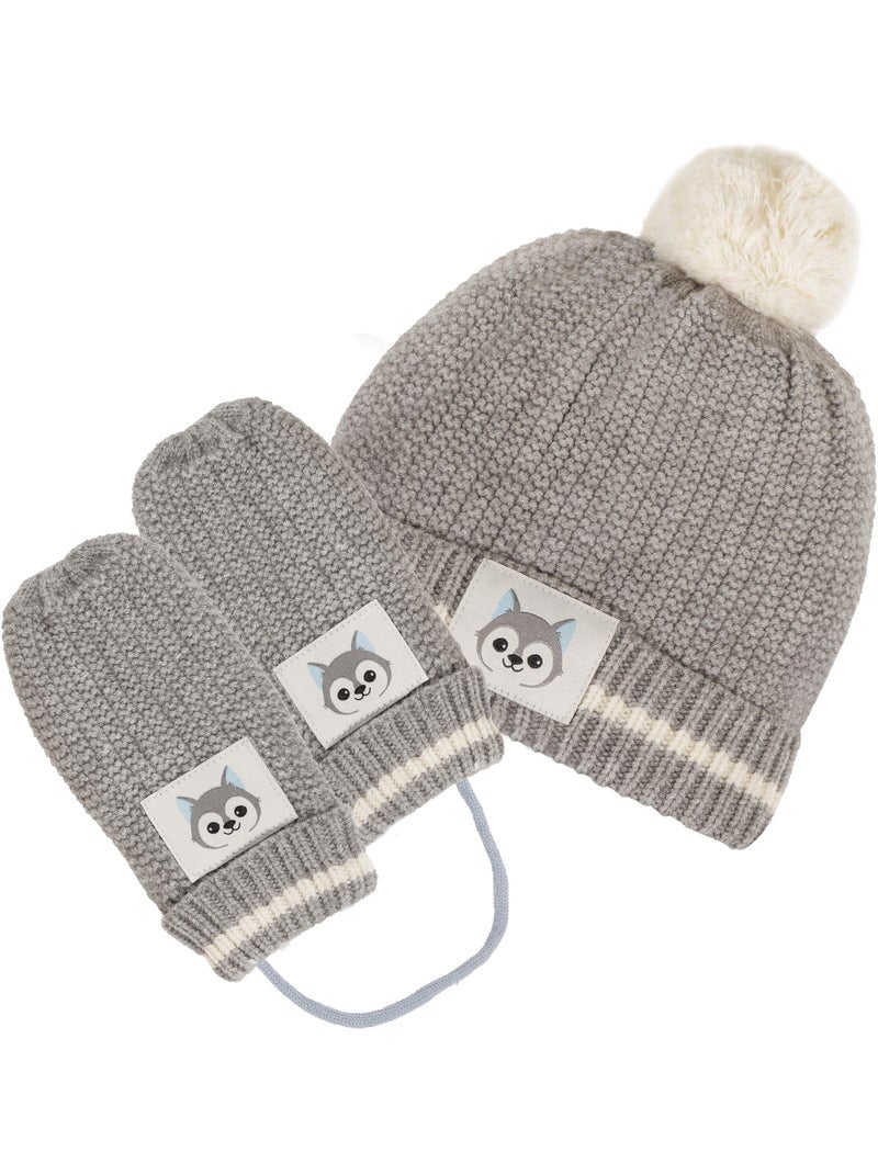 Guantes con parche petit loup bebé mixto Gris gris - Kiabi